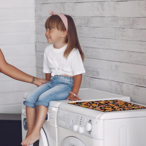 Dryer Top Protector Mat,23.6" X 19.7" Fall Dryer Countertop Cover Washing Machine Mat for Top of Dryers Absorbent Quick-dry Non-Slip Rubber Pad for Laundry and Kitchen-1 PCS(Pumpkin Flowers) - 5