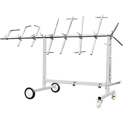 YIPONYT Automotive Spray Paint Rack Adjustable, Heavy-Duty Automotive Painting Holder, with 4 Wheels & Locking Position, for Bumper Door Hood Panel Repair Tools (330 lbs Load Capacity)