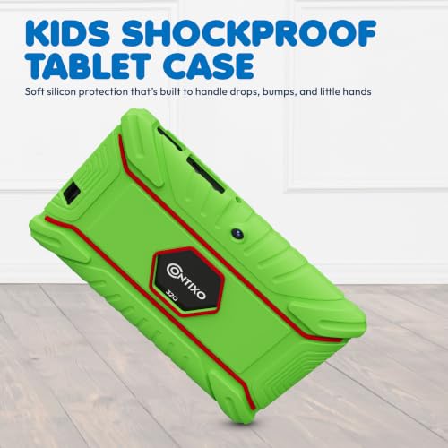 Image of Contixo 7 inch Kids Tablet Bundle, Tablet with Headphones & Sleeve Bag - Green