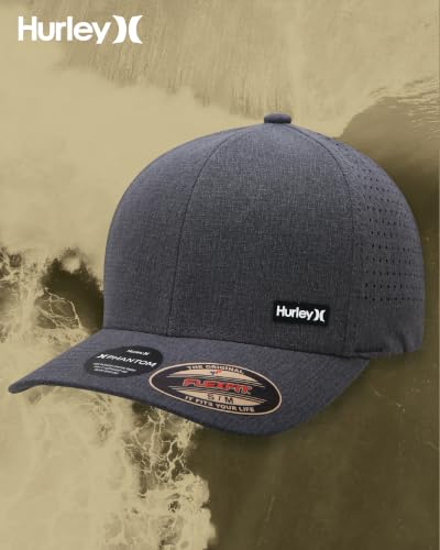 Image of Hurley Mens Trucker Hat - Curved Brim H2O Dri Summer Fitted Baseball Cap for Men with Mesh Back
