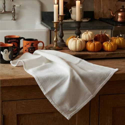 Flour Sack Towels| Tea Towel for Crafts| Kitchen Dish Cotton Blank Towel for Embroidery|Baking Bread Proofing Linen Cover| Thick Absorbent Quick Dry| 6 Pack 28"x28" White by WHITEWRAP - Used condition - Image 3
