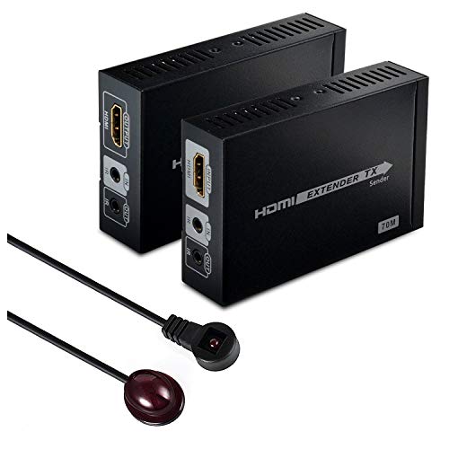 AGPtEK Ultra HD 4K * 2K 3D HD BaseT HDMI-Netwerk Verlenger Met Bidirectionele IR-Afstandsbediening, 70 m Via Enkele CAT5E / 6/7-Kabel, Ondersteunt 1080P Deep Color