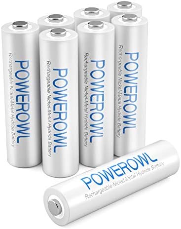 POWEROWL AAA Rechargeable Batteries, Rechargeable AAA Batteries 1000mAh High Capacity 1.2V NiMH Low Self Discharge Rechargeable AAA Battery, 8 Pack