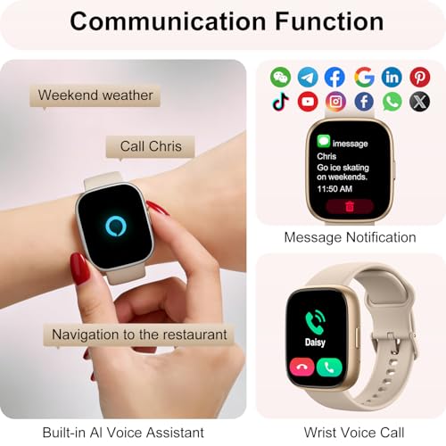 Image of Smart Watch with Alexa & Bluetooth Calling-1.83 inch HD Touchscreen Fitness Watch, Fitness Tracker w /Heart Rate /Sleep Monitor, 30-Day Standby, 120+ Sports Modes, IP68 Waterproof Smartwatch for Android iOS