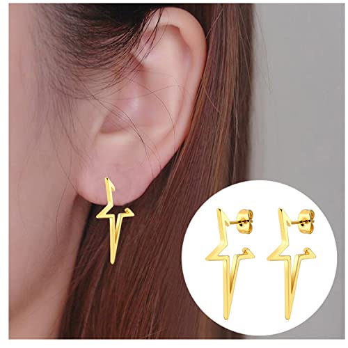 Aktully Silver Star Earrings For Women Men Vintage Punk Cross Earrings Big Star Hoop Earrings Stainless Steel Gothic Earrings For Women Men Jewelry Gifts thumb #2