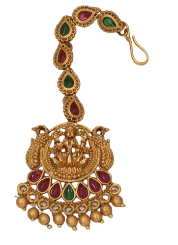 DC Maang Tikka GODDESS LAXMI Studded With Kundan Stones For Girls And Women (Pink and Green Pearls) (B09SZDF1NG) Amazon Price History, Amazon Price Tracker