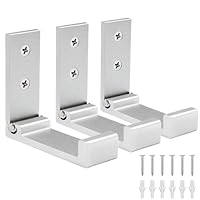 YOCZOX 3 PCS Foldable Wall Hook Invisible Folding Aluminum Wall Mount Hook Headphones Holder Coat Hook Creative Clothes Hook for Kitchen Bathroom Bedroom, Holds up to 15 KG (Silver)