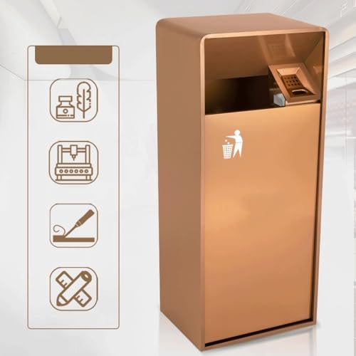 WOTZOV Mülleimer, 38L/80L Mülleimer für drinnen und draußen, Doppelfass, quadratischer Metall-Mülleimer, moderner kommerzieller großer Mülleimer für den Haushalt, Abfalleimer fü,L – Bild 5