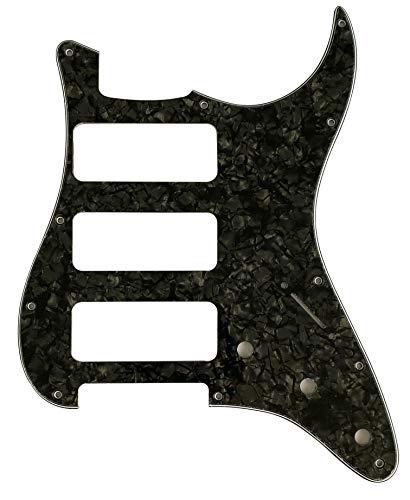 Custom Guitar Pickguard For Fender Stratocaster Strat P90 3 Pickup Scratch Plate (4 Ply Black Pearl)
