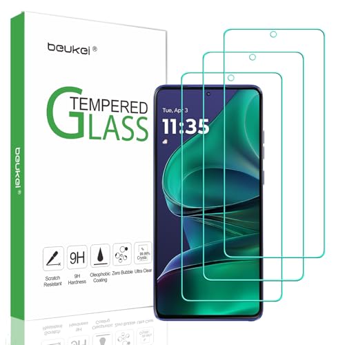 beukei (3 Pack) Designed for Motorola moto g stylus (2025) Screen Protector Tempered Glass Touch Sensitive Case Friendly 9H Hardness