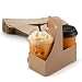 2 Cup 7.625" X 3.75" X 8.875" Kraft Drink Carrier with Handles by MT Products - (15 Pieces)
