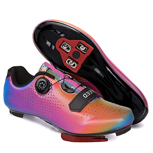 GENAI Men Road Bike Shoes Women Cycling Shoes Included Cleats(Combination Set) Compatible with Lock SPD SPD-SL for Outdoor Indoor Cycling Exercise Shoes