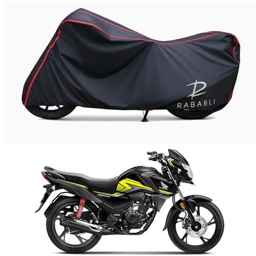 Image of Waterproof Bike Body Cover Compatible for | Honda SP 125 | Taffeta Fabric, Red Piping Design, Bottom Elastic Fit | Dustproof, Sun UV & Rain Protection for All Bikes