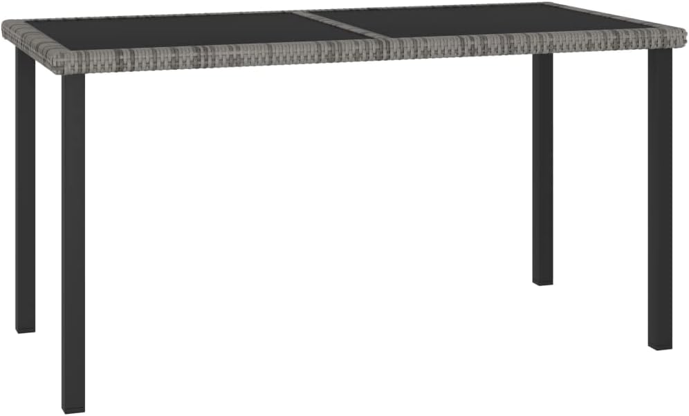 Patio Dining Table,Outdoor Patio Table,Bistro Table, Outdoor Patio Furniture,Outdoor Coffee Table, Garden Table,Balcony Table,for Deck,Lawn,Backyard, Gray 55.1"x27.6"x28.7" Poly Rattan