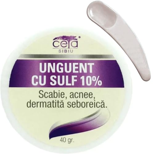 CETA Crema Zolfo 10% 40g – Pelle Grassa, Sebonormalizzante – Brufoli, punti neri, pori dilatati, eccesso di sebo – Lenitivo su arrossamenti e prurito – Zone localizzate (viso, schiena, torace)