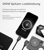 Aulumu M07 240W USB C auf USB C Kabel 1,2M PD3.1 Gen2 Schnellladekabel 10 Gbit/s 4K 60Hz Videoausgang USB C Ladekabel für iPhone 17 16 15 Pro Max MacBook Pro NVMe SSD, Galaxy S25 S24, Kohlefaser-Kabel – Ansicht 2
