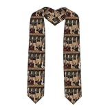 YQxwJL Écharpe pour guitare basse instruments de musique - Impression Western Silk Feel Graduation Honor Stole 2026 - Décoration de cérémonie scolaire, coin pointu, Taille unique