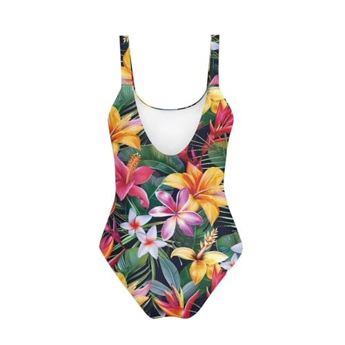 Image of One Piece Bathing Suit for Girl Kids Cute Beach Sport Swimwear U Back Scoop Neck Summer Swimming Pool Beachwear