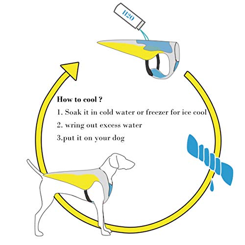 Homieco Hundekühlweste Atmungsaktives Hundejacke Sommer Cooler, Outdoor Anti-Heat Sommermantel für Hund, Kühlweste Kleidung Hundehalsband, Haustierkleidung