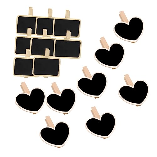 GRIRIW 16pcs Wooden Chalkboard Clip Wood Board Easy to Use Message Board for Boys and Girls