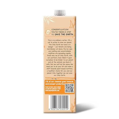 Image of Only Earth Oats Drink Barista Edition | Unsweetened Drink | Lactose Free | Preservatives Free | Plant Based | Dairy Alternative | Source of Calcium | Source of Vitamin D, B1, B2 & B12 | 1 Litre