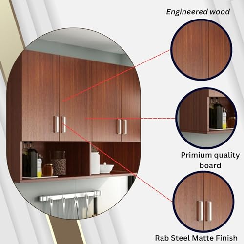 Image of Spyder Craft Matte Finish EA116 Wall Mounted Kitchen Cabinet Multi-Purpose Cabinet for Kitchen |Living Room & Bedroom|Bathroom Organizer Color: Walnut-Brown || Assembly -DIY (Do-It-Yourself)