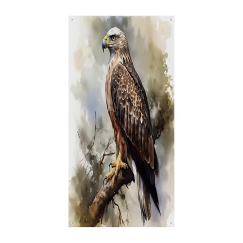 Aquarelle de Hawk de qualité supérieure : bannière décorative suspendue en grande toile de fond