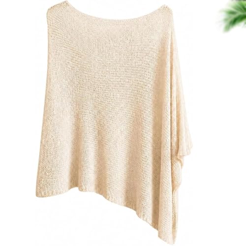 Poncho para viajes y playa con diseño elegante de punto calado