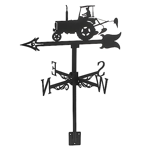 BESPORTBLE Decoración de Jardín Veleta de Viento de Hierro con Indicador de Dirección para Techo Diseño de Tractor para Agricultores y Rotación Suave y Resistente