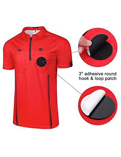 FitsT4 Sports Pro Soccer Referee Jersey Short Sleeve Ref Shirts Red X-Large