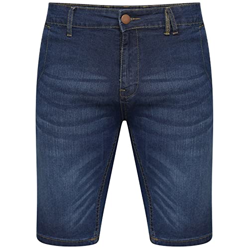 NY Deluxe Edition Pantalones cortos de mezclilla hasta la rodilla para hombre, Medio Denim Azul, 36 Cover