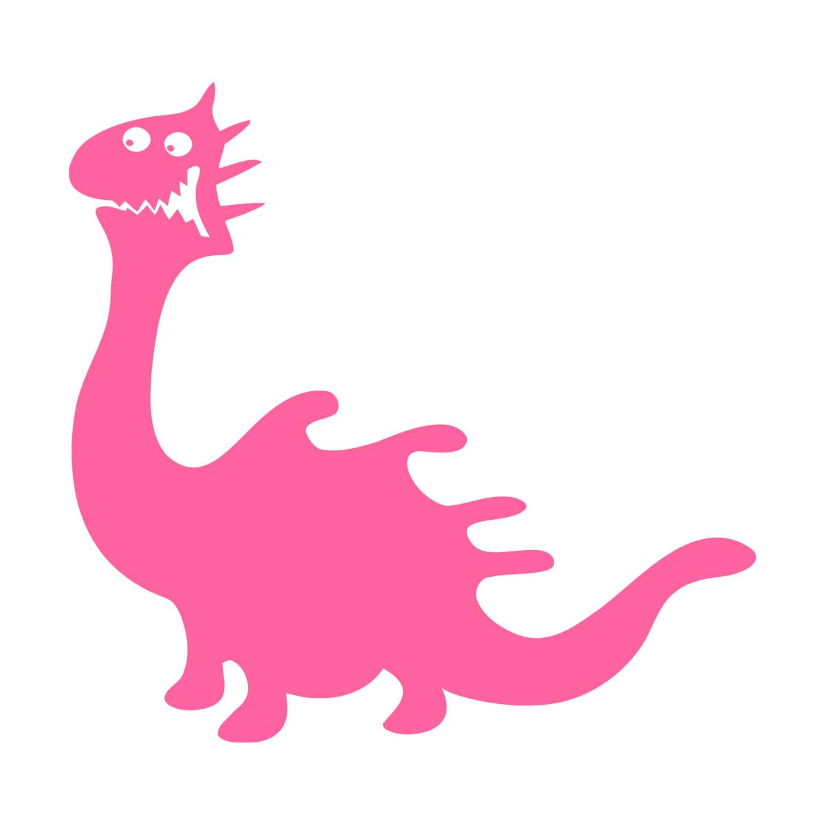 Lettering Decals Funny Dinosaur Lizard Monster Dragon Tale 36x37.5cm Personalized Customization S-Pink