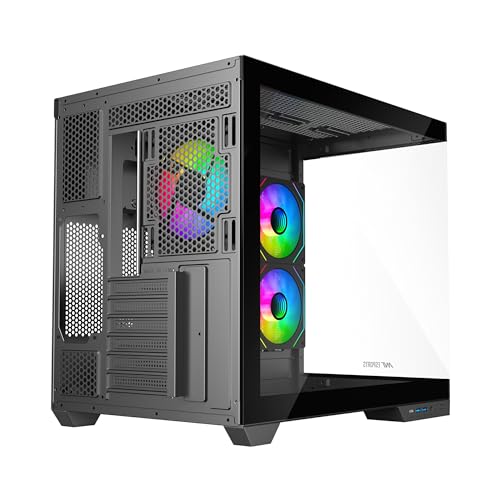 Image of Ant Esports Crystal X4 Mid-Tower High End Computer Case /Gaming Cabinet - Grey | Dual Chamber Design with Panoramic Glass and USB Type-C | Support ATX, Micro-ATX, Mini-ITX | Pre-Installed 3 ARGB Fans