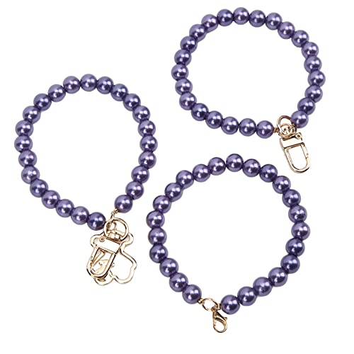 BAOFUYA 3 Pièces Perle Téléphone Chaîne 3 Styles Perle Bracelet Perlé Dragonne Téléphone Portable Lanière Dragonne Perles Chaîne Téléphone Charme Cover