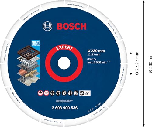 Discos de corte Bosch Expert de 230 mm: accesorio de diamante para amoladora angular 4