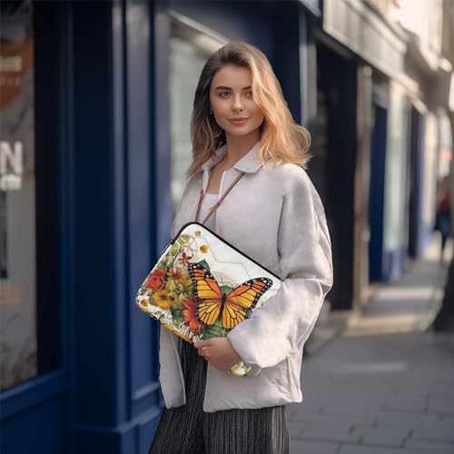 Funda para portátil amarilla con flores para laptop 13-14 pulg miniatura 7