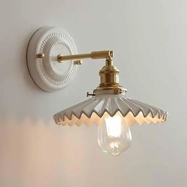 Applique murale en céramique blanche, éclairage moderne réglable pour couloir, salle de bain