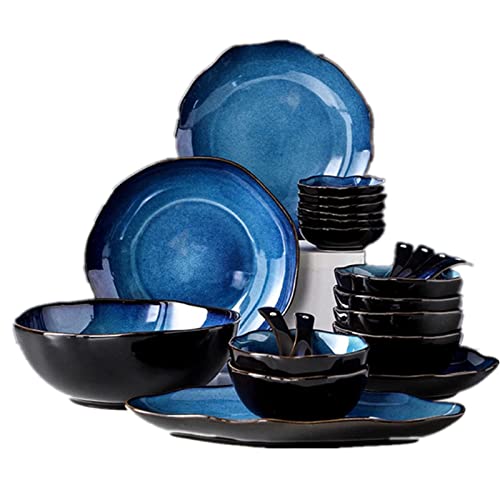 Juego De Vajilla De Gres para Cocina Y Comedor Duraderos, 23 Piezas De Vajilla De Porcelana, para 6 Personas, Juego De Vajilla De Cerámica