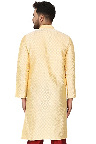 SKAVIJ Men's Indian Art Silk Kurta Casual Long Shirt Party Wear Dress2