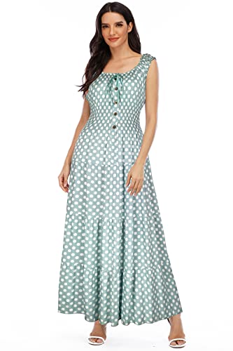 Image of OSTOO Women's 2026 Summer Boho Floral Print Tiered Casual Flowy Long Maxi Dress