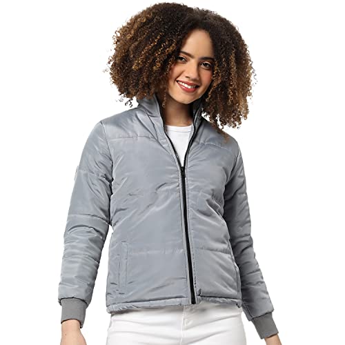 Image of PINACOLADA Women's Puffer Regular Fit Bomber Jacket For Winter Wear | Standing Collar | Full Sleeve | Zipper | Casual Jacket For Woman & Girl | Western Stylish Jacket For Women