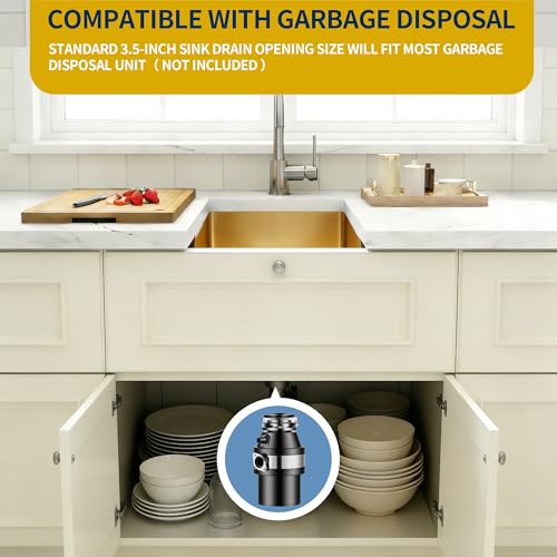 Image of Gold Bar Sink, 15 inch x 15 inch Stainless Steel T304 Undermount Sink
