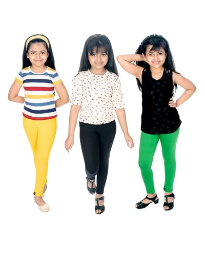 Image of NIK & KNIT Premium Stretchable Plain Leggings for Girls /Kids | Combo Bottom Wear (Top /T-Shirt NOT Included)