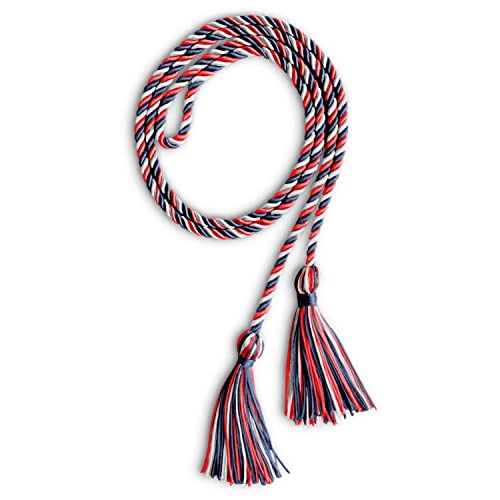Image of Endea Graduation Single Honor Cord Three-Color (Navy Blue /Red /White)