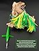 BLUEWING Tuna Feather Daisy Chain Fishing Teaser Lure with 4in Feathered Trolling Squids and Stainless Steel Hook Big Game for Tuna Mahi Wahoo Marlin, Yellow/Green