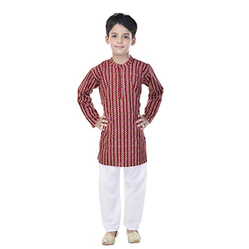 Image of JABAMA Pure Cotton Ethnic Wear Designer Kurta Pyjama Set for Boys & Kids