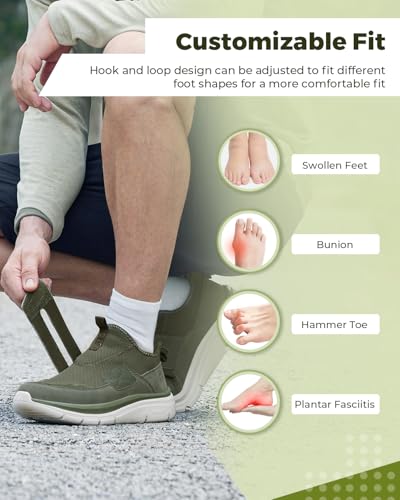 FitVille Men's Slip-on Shoes Wide Width Sneakers Hands Free Walking Shoes Gym Shoes for Men with Arch Support - Cloud Wanderer V54