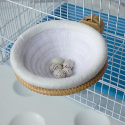 FOIBURELY Nido de pájaro canario pinzón loro conjunto con plástico y textil (4.5 pulgadas)