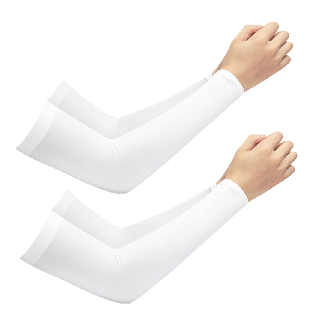 2 Paires Manchette Bras Femme Homme, Unisexe Soie Glacé Manche de Protection Solaire, pour Sport Running Golf Cyclisme