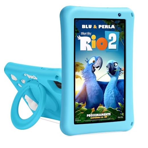Tablet niños 7 pulgadas, Tablet Android 13, Octa-Core, 8GB+64GB(mpliable 256 GB), Batería 5800mAh, Cámaras 5MP + 8MP, Pantalla HD, Control parental, Funda protectora de silicona para niños(Azul)